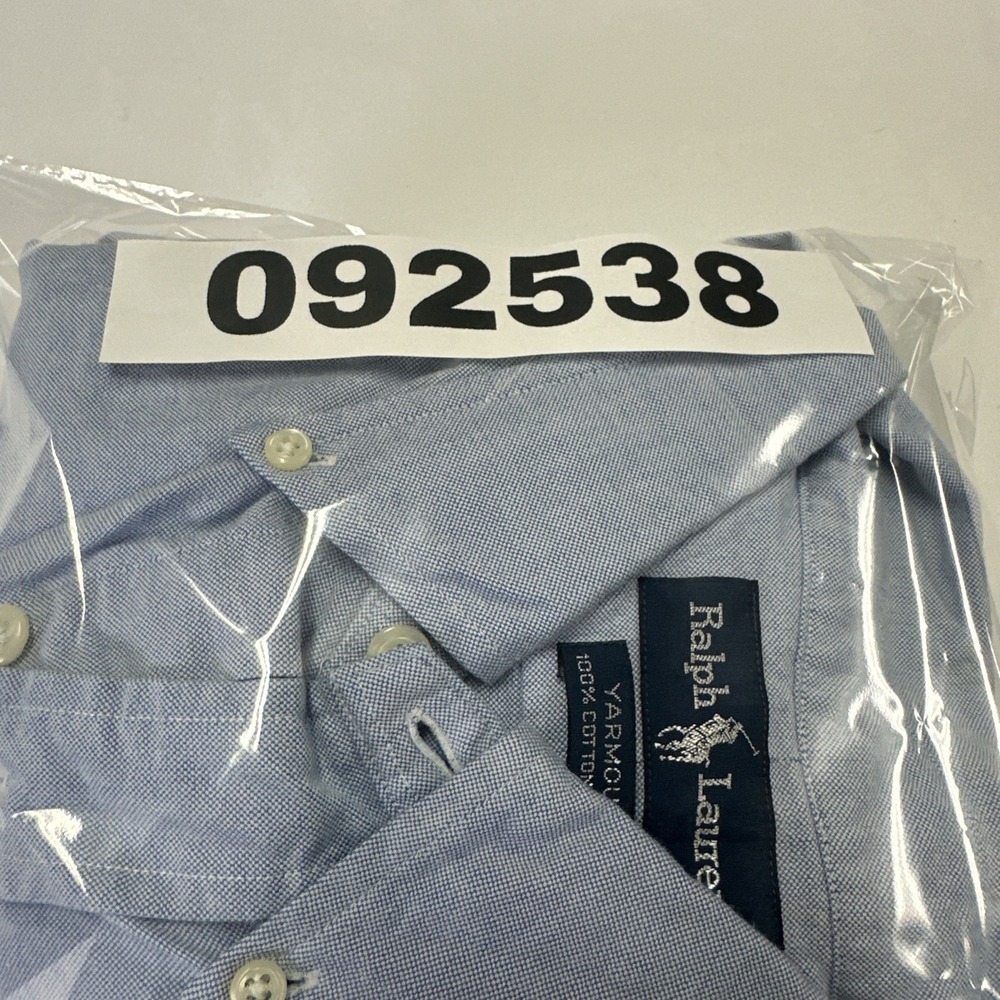 Ralph Lauren Polo Men's Flesh Pony Blue Dress Shirt 18 34/35 - Picture 7 of 7